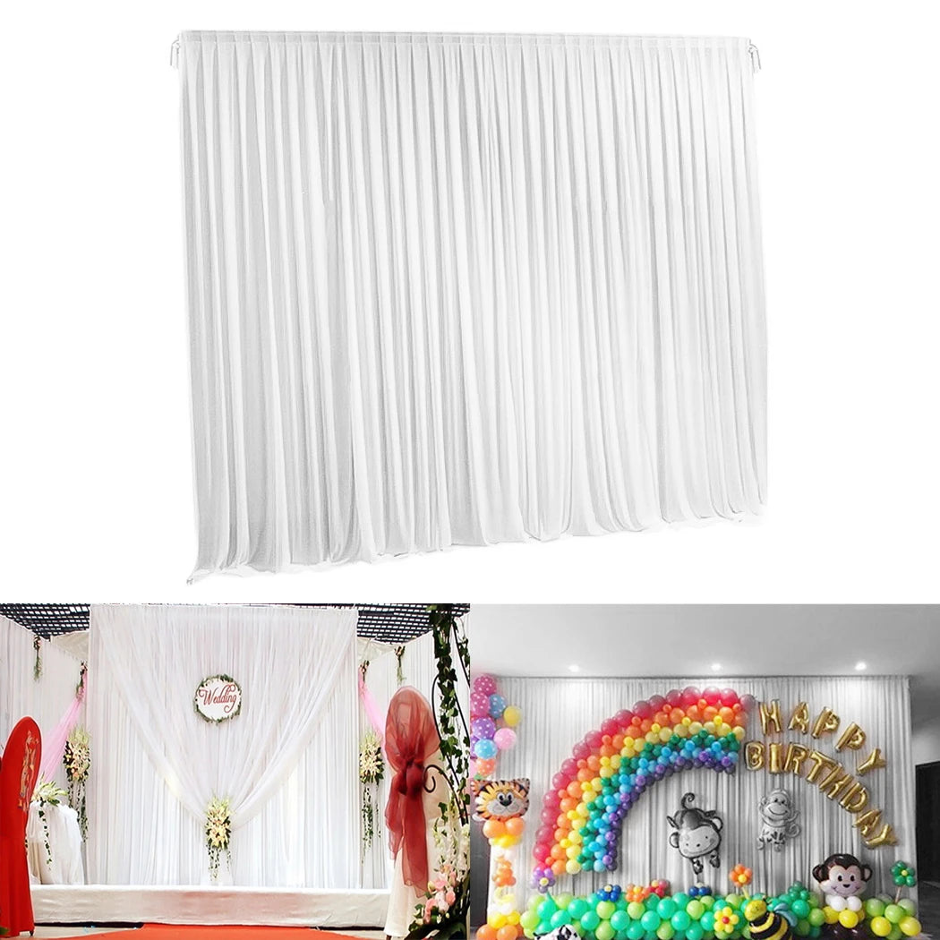 6.5ft Silk White Backdrop Curtain