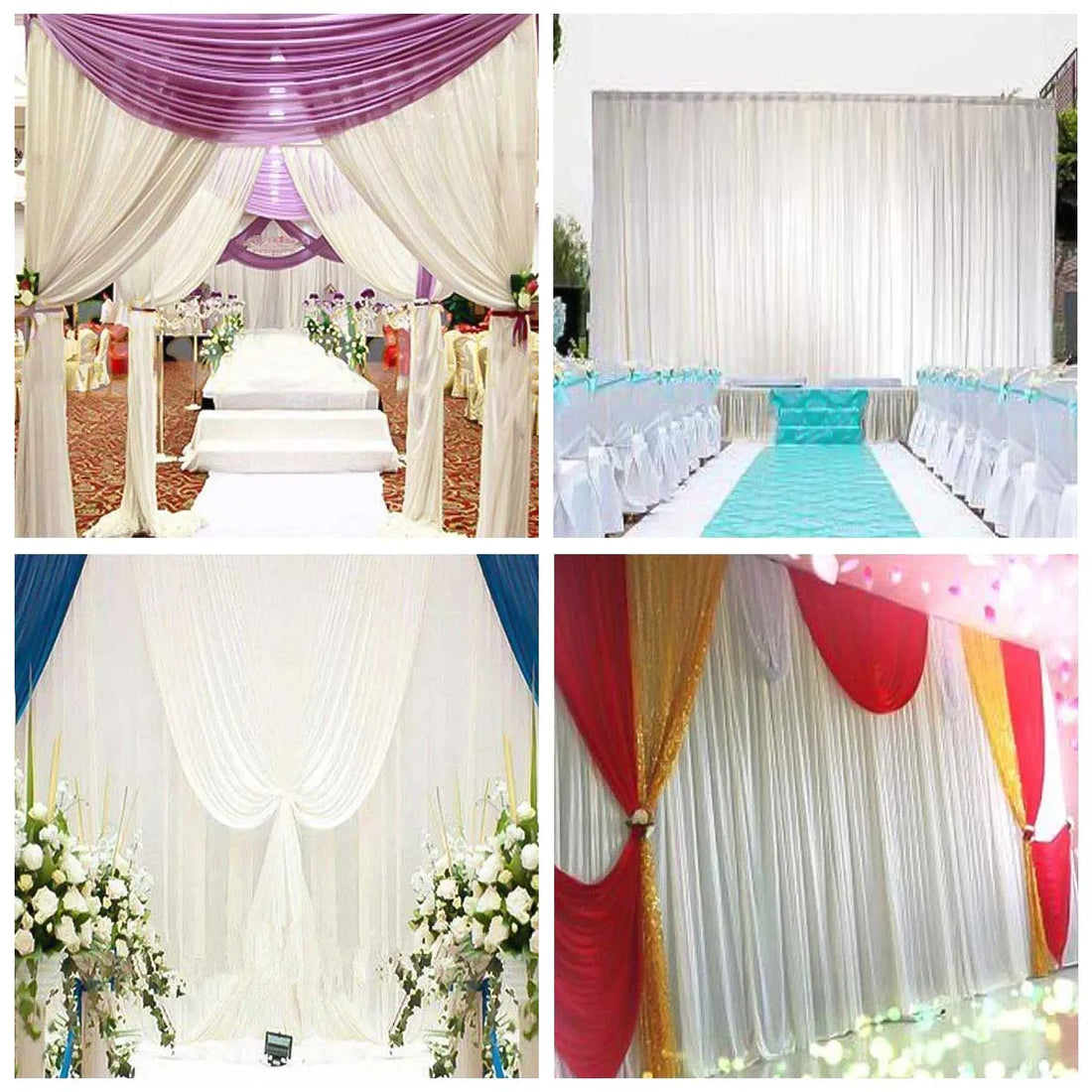 6.5ft Silk White Backdrop Curtain