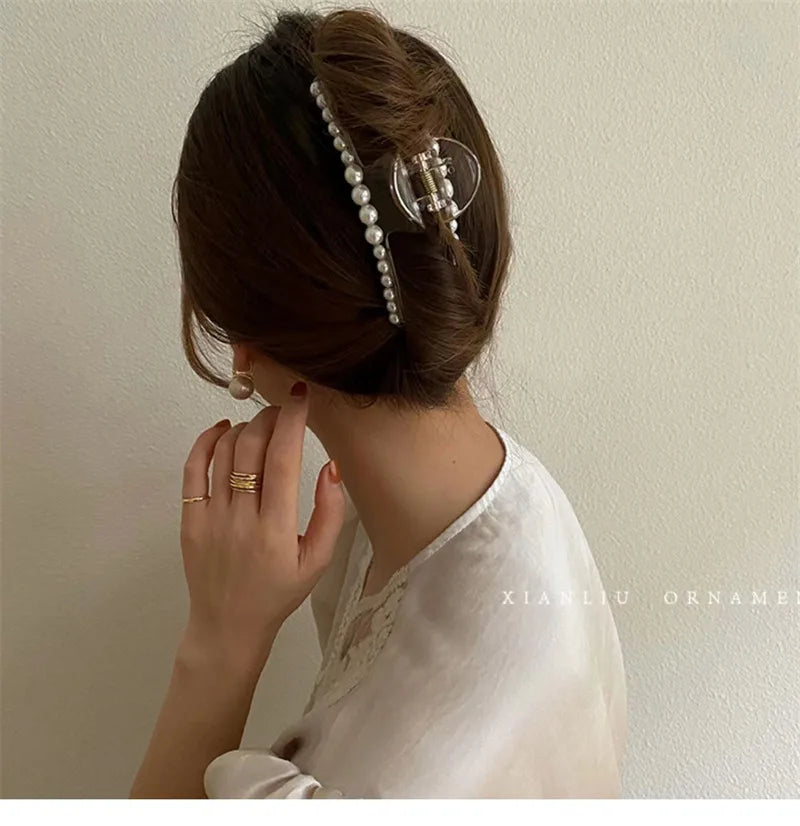 Elegant Big Pearl Hair Clips