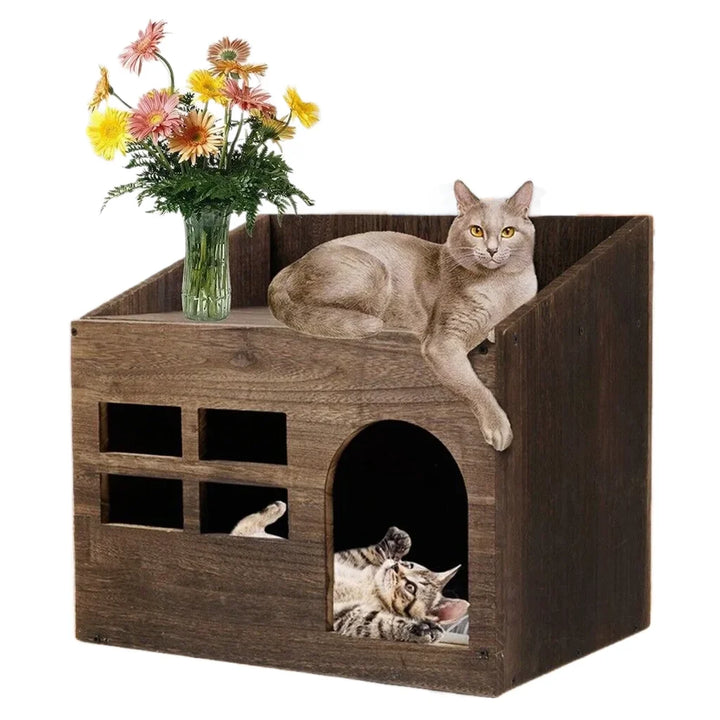 Solid Wooden Litter Box