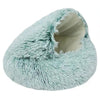 Round Fluffy Calming Bed with Hooded Cover