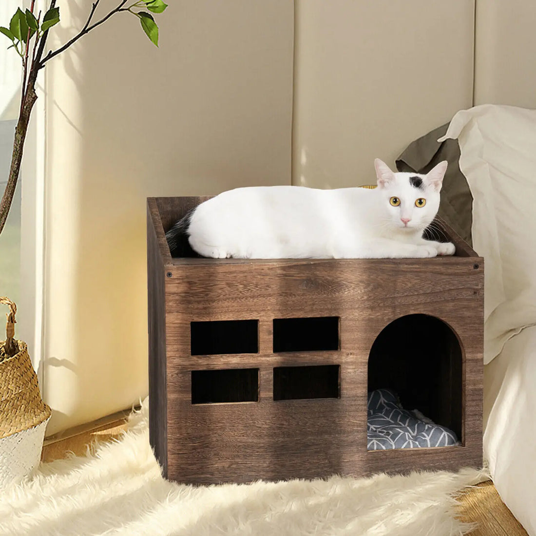 Solid Wooden Litter Box