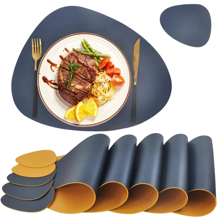 Faux Leather Placemats and Coaster Sets