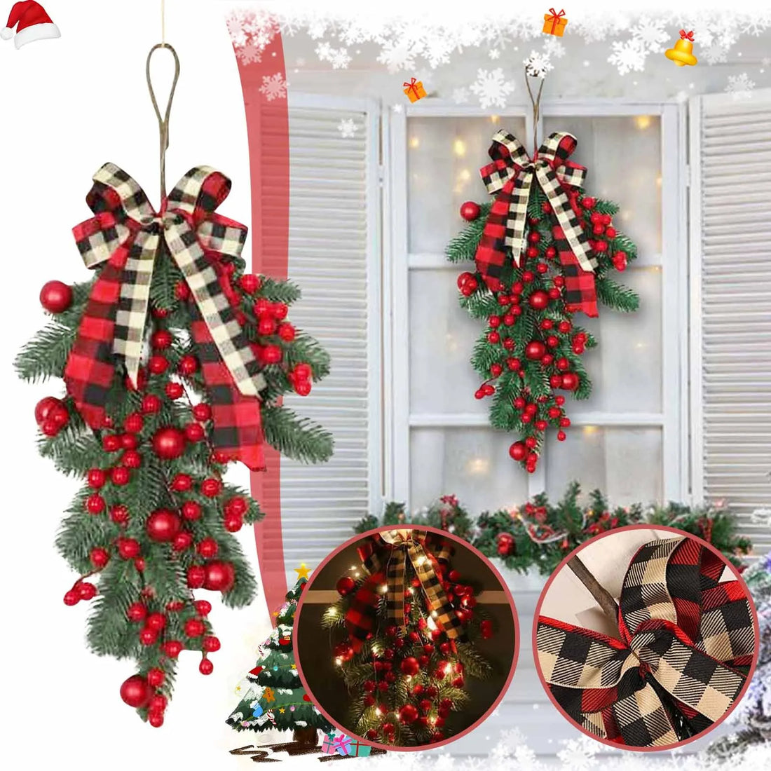 Christmas Light Up Wreath Ornaments