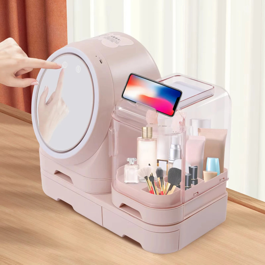 Makeup Organizer with Mirror