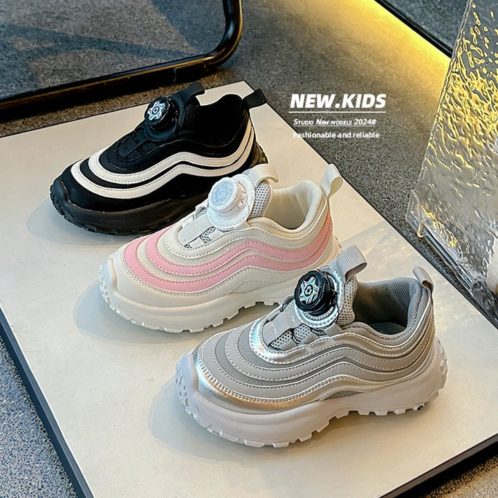 Children's Trend Rotate Button Sports Shoes