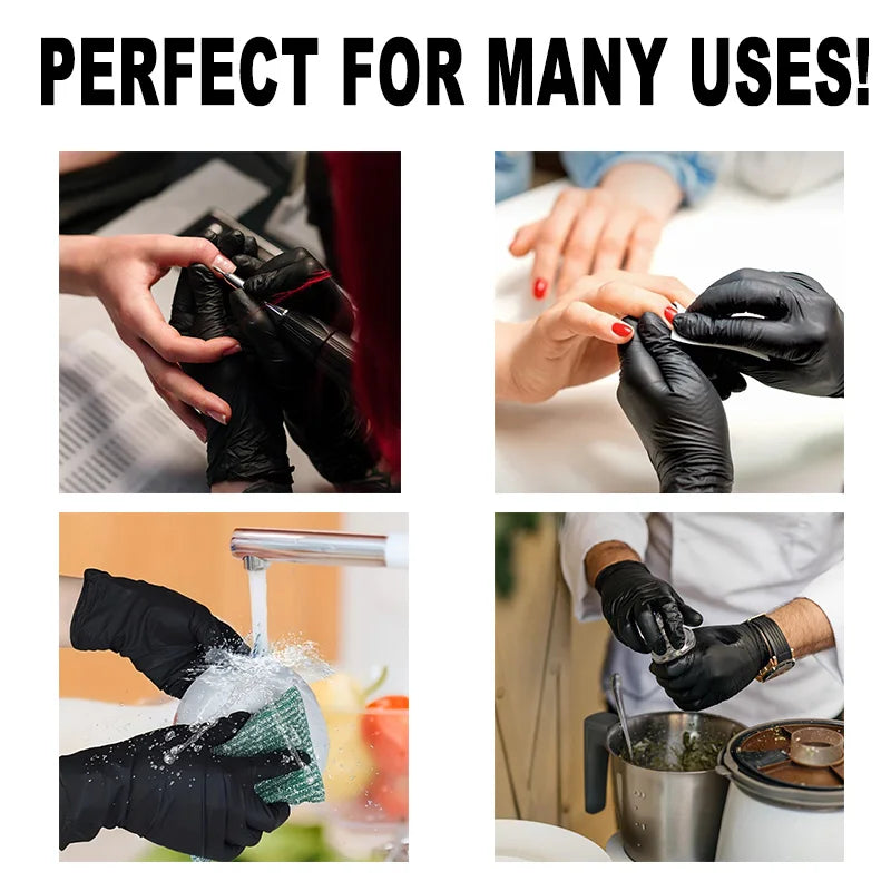 Disposable Black Nitrile Gloves