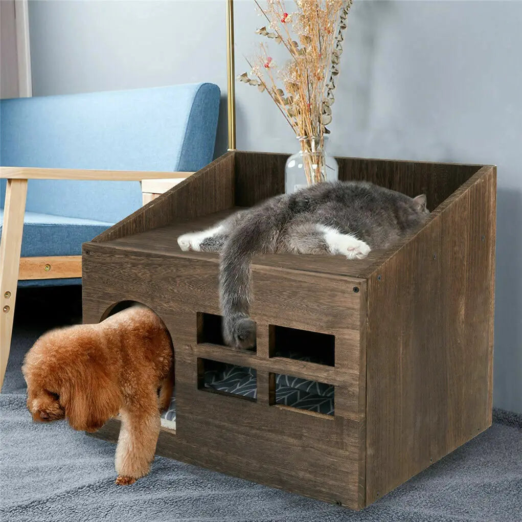 Solid Wooden Litter Box