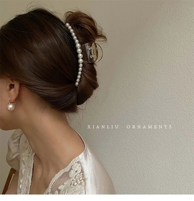 Elegant Big Pearl Hair Clips