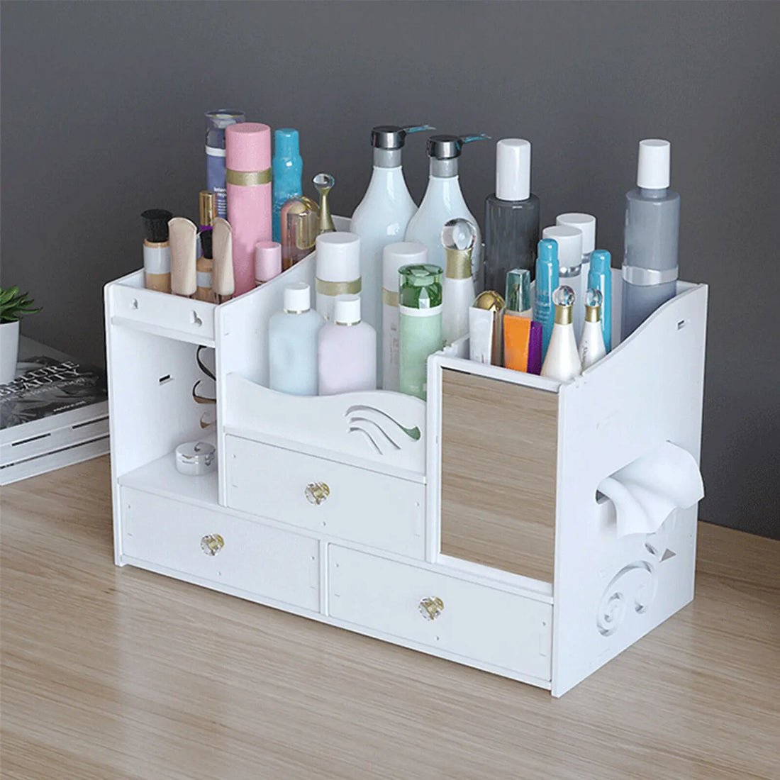 Makeup Organiser With Drawers & Mirror