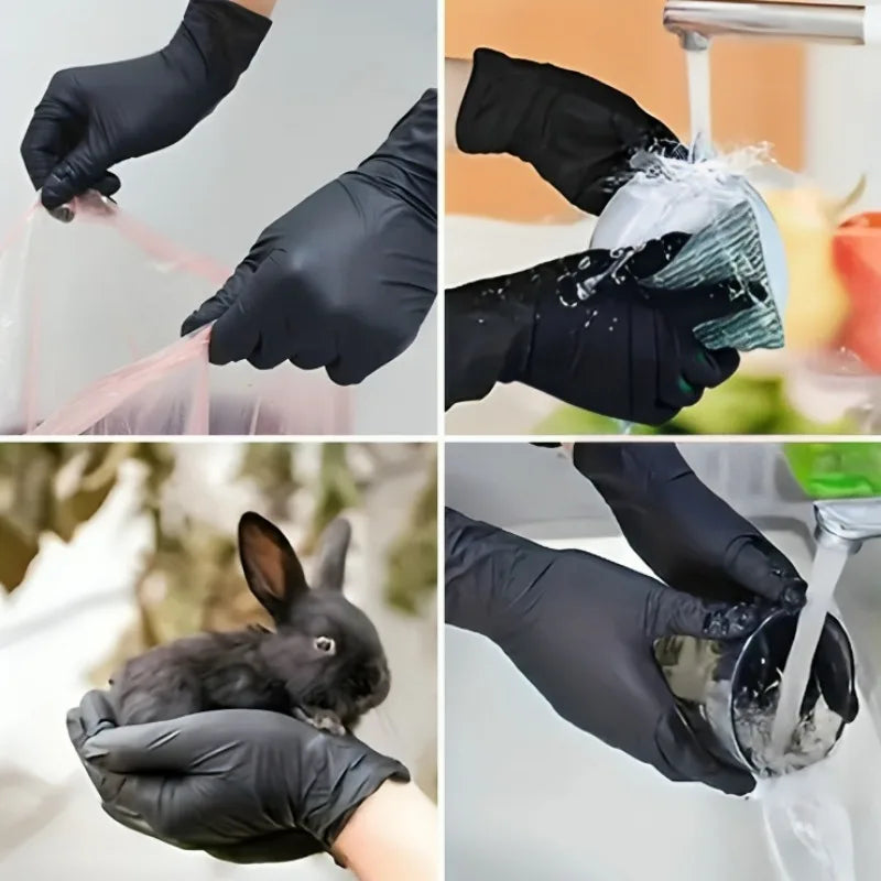 Disposable Black Nitrile Gloves