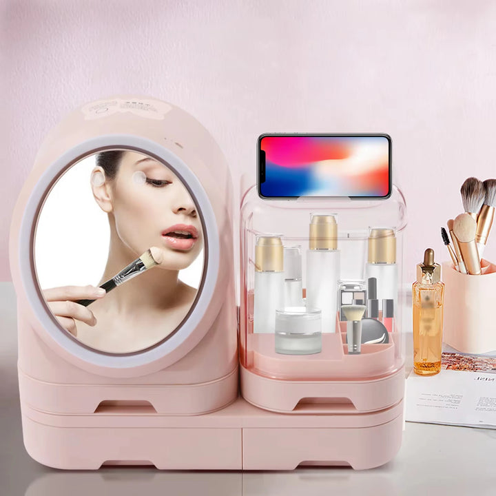 Makeup Organizer with Mirror