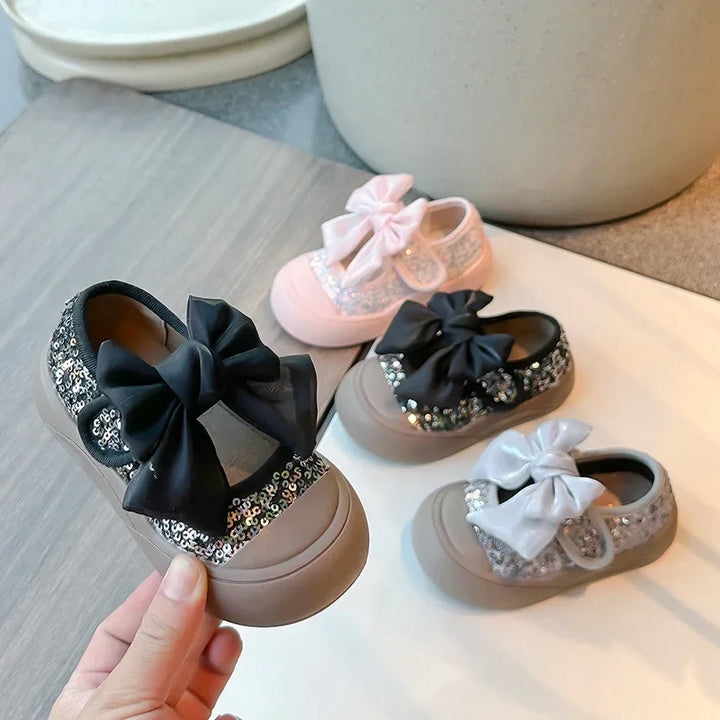 Bowknot Shiny Girl Princess Flat Shoe