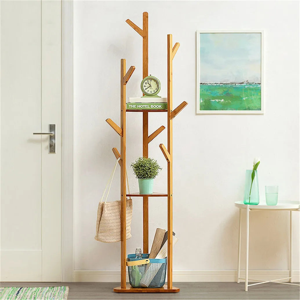 Wooden Coat Hat Hanger Stand